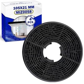 4 Pieces Active Carbon Filter for Cooker Hood 105 x 21 mm Type CF130 with The Original Code 35602288 49040117 49040890 for Candy for Hoover MIZ0058 for Respekta - MONTERAL