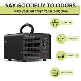 Medvoe 0zone Generator 30000mg - O3 Air Purifier for Home & Car, Ozone Machine Odor Removal for Smoke & Pet (Black)