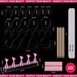 Teenitor 20 Sheet Nail Adhesive Tabs With Stand for Press Ons, Double Sided Glue Stickers, Sticky Tabs for Nails With File