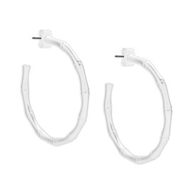 Lucky Brand Large Silver Tone Hoop Earrings