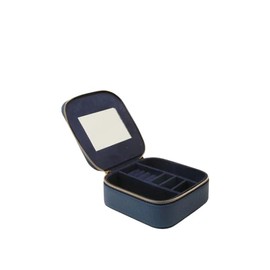 Alice Wheeler LONDON Jewellery Box Storage Organise Travel case with Double zip (Navy)