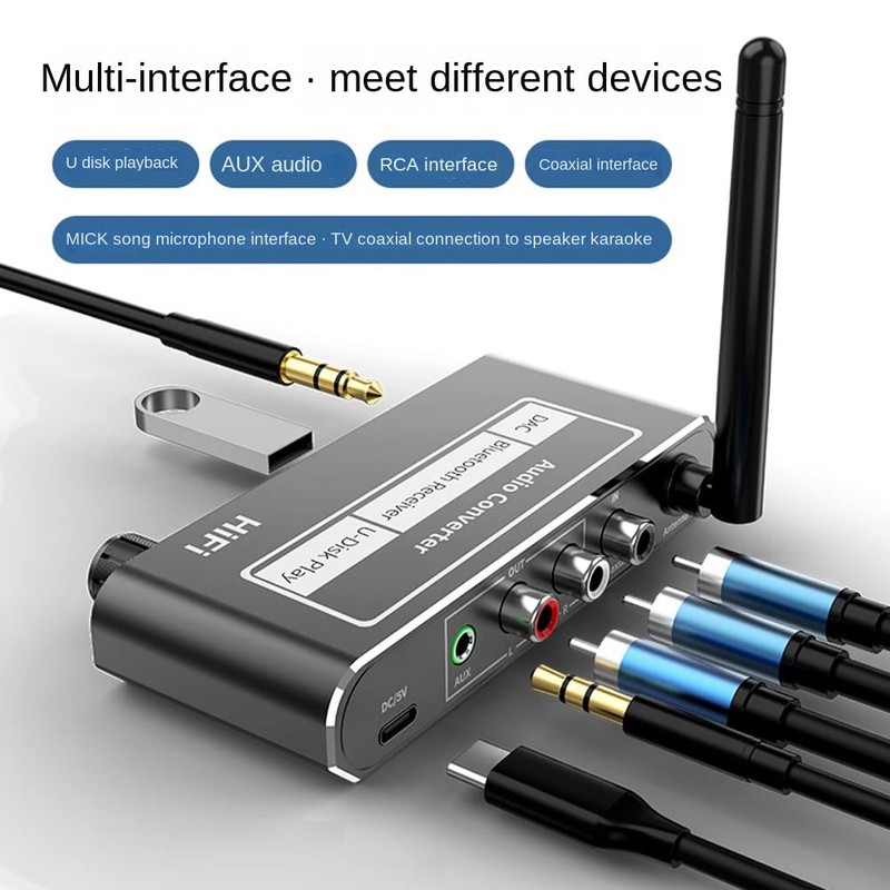 KUNLONGSKY Wireless HiFi DAC Converter Bluetooth 5.2 Receiver Audio Coaxial