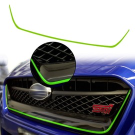 Xotic Tech Front Grille Pinstripe Pre-Cut Styling Front Hood Panel Edge Molding Trim Vinyl Sticker Decal Compatible with Subaru WRX STI 2015-2017 (Fluorescent Green)