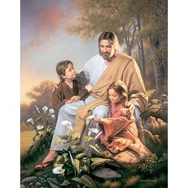 Jesus with Children 500 Piece Jigsaw Puzzle - Consider The Lilies by Simon Dewey - 16x20 Finished Size - 500-piece Christian Puzzle - Spend Quality Family time Together Focusing on Jesus Christ.