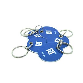 NFC Hang Tags, 30mm, NXP NFC chip, 180 byte, blue, ideal for device/profile control (Wlan, Bluetooth, Apps), compatible with all NFC smartphones and tablets