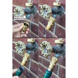 Heavy Duty 25 psi Water Pressure Regulator 3/4 inch Hose Thread Drip Irrigation System Pressure Reducer, Lead-Free Brass (With Regular O-Ring, 2, Count)