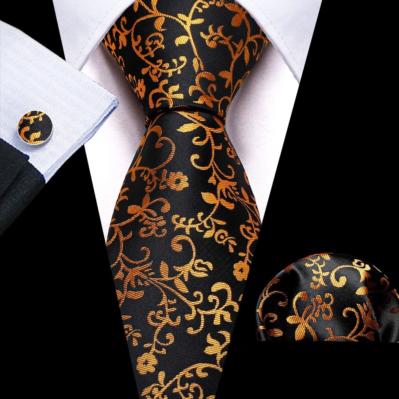 YOHOWA 2PCS Scarf Necktie Set Men/Women Fashion Silk Lightweight Feeling