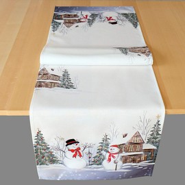 Kamaca snowmen series high-quality print motif Christmas tablecloth, winter Christmas