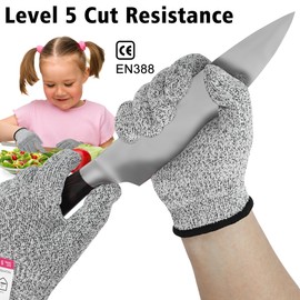 Chumix Level 5 Cut Protection Gloves Teens (13+) Cut Resistant Gloves Size S for Kitchen, Garden & Workshop, Carving Gloves, Breathable and Movement Free