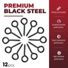 PAMAZY 12Pcs Black Screw Eyes, 2.56 Inch Heavy Duty Eye