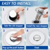 3-in-1 Bathroom Sink Drain Strainer, Stainless Steel Pop-up Strainer Basket