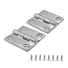 Marine Grade Stainless Steel 316 Pair of 2IN(50MM) Heavy Duty Casting Solid Mirror-Like Butt Hinge Door Hings for Boat Yacht,RVS(2)