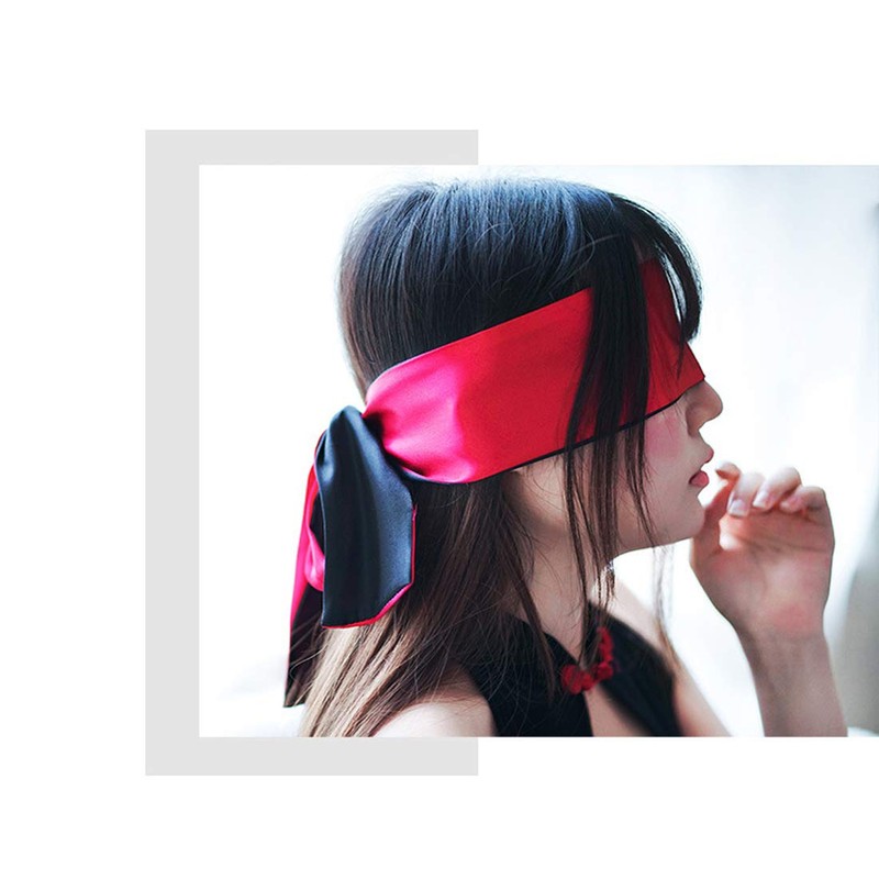 Satin Blindfold Belt Sash Necktie Neck Scarf Eye Mask for