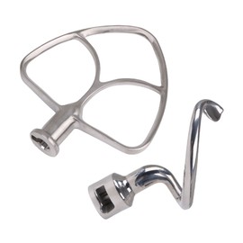 Walmine Stainless Steel Stand Mixer Beater & Spiral Dough Hook 4.5-5 Quart Replacement for K45 K45SS
