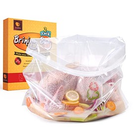 ARATHA Turkey Brining Bags, 26"×22", 2 Pack, Double Zip Lock Thicker Brine Bags with 2 Cotton Strings, Extra Large Brining Bag Fits for Turkey, Chicken, Beef, Fish, Lamb, Pork, Holds Up to 35LB