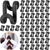 50 Pcs Mini Clothes Hanger Connector Hooks Black Heavy Duty
