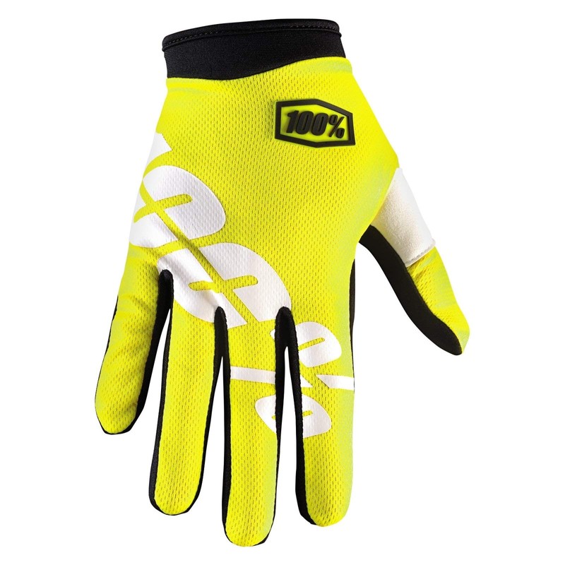 100% iTrack Motocross Gloves (Yellow/White, XL)