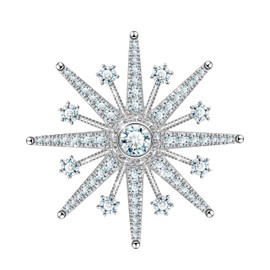 KristLand Star Brooch Sparkling Crystal Brooch Vintage Bridal Corsage Art Deco Ribbon Baroque Brooch Bridal Wedding Party Birthday Gift for Women Ladies, Metal