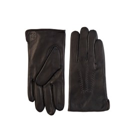 Hickey Freeman Men’s Leather & Cashmere Touch Screen Compatible Gloves, Black