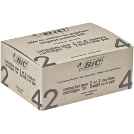 BIC 2 or 4 Colour Pen Refills - Red (Box of 50)