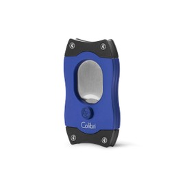 Colibri S-Cut EZ Cigar Cutter - Blue - Spring Release - Up to 66 Ring Sizer Cigars - Ergonomic Design - Includes Gift Box