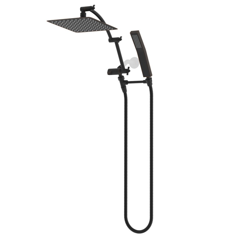 Hibbent All Metal 10'' Rainfall Shower Head Combo,High Pressure Handheld