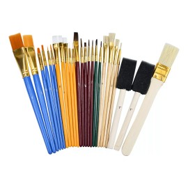 Dokpav Juego De 25 Pinceles Para Pintura Acuarela, Acrílico, Oleo