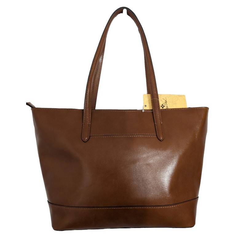 Patricia Nash Verzi Leather Tote Bag-Signature Map Riot Rust-NWT-$199.