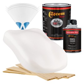 Custom Shop - Pure White - Hot Rod Flatz Flat Matte Satin Urethane Auto Paint - Complete Quart Paint Kit - Professional Low Sheen Automotive, Car Truck Coating, 4:1 Mix Ratio