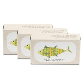 Canned Tuna Fillets in Olive Oil by Jose Gourmet, Wild Caught Portuguese Tuna, Canned Fish in Olive Oil, Omega 3, Fair Trade, 125g Can, Pack of 3