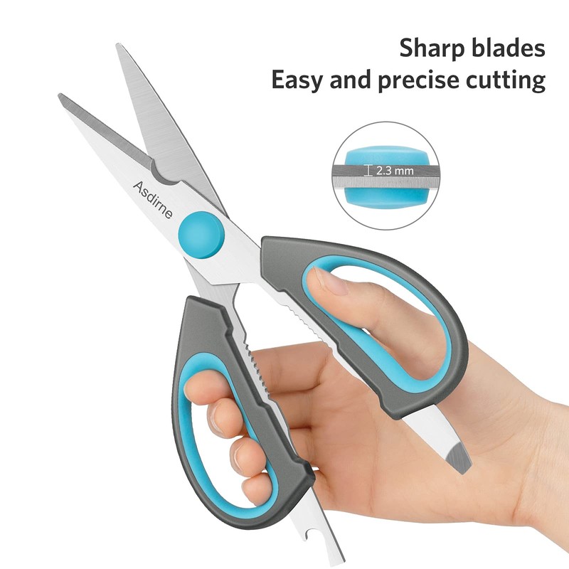 Asdirne Scissors, Kitchen Scissors with Sharp Stainless Steel Blades and