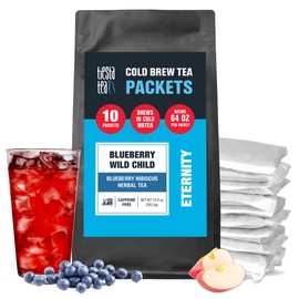 Tiesta Tea - Blueberry Wild Child Cold Brew, Loose Leaf, Blueberry Hibiscus Herbal Tea, Non-Caffeinated Iced Blend, Cold Brew Packets, Makes 64oz Pitcher Per Bag (Pack of 10)