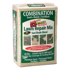 EZ Straw Lawn Repair Mix – Sun/Shade Blend – Combination Seed, Mulch, Fertilizer (28 lb. Covers 600 sq. ft.)