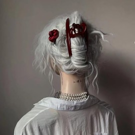 Extra Large Red Hair Claw Clips For Women, Vintage Cherry Red Hair Clip High Texture Fashion Hair Accessories Non-slip Hair Clips for Thick Thin Hair