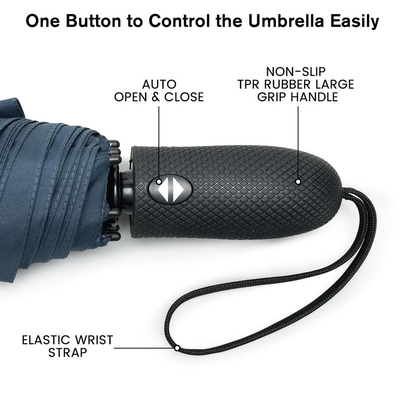 G4Free 46 Inch Windproof Foldable Travel Umbrellas Double Canopy with