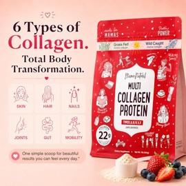 Lingtoolator en Protein Powder Type I II III IV V X - Unflavored & Hydrolyzed 16Oz Pure Collagen Peptides Powder - Grass Fed Beef, Wild Fish Marine & 