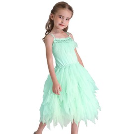REXREII Baby Girls Feather Fringes Swan Princess Tutu Dress Prima Ballerina Costume Wedding Birthday Party Dance Ball Gown Turquoise
