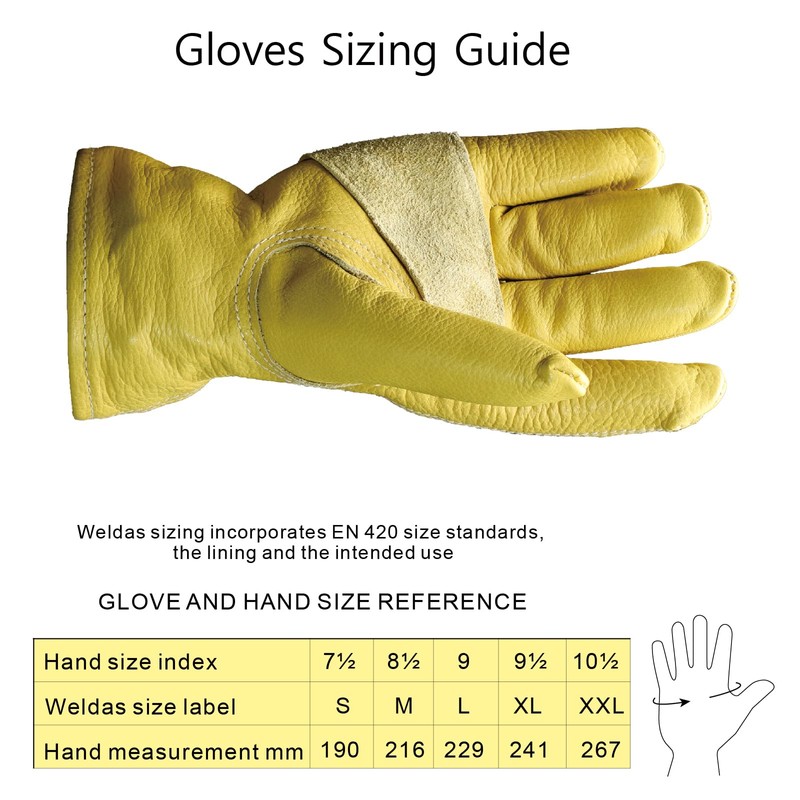 Weldas® STEERSOtuff® premium top grain cowhide driver’s gloves, 10-2700XL, Golden