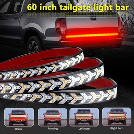 KYYET Arrow 60 Inch 528LED Truck Tailgate Light Bar Strip RED Brake Sequential Amber Turn Signal Strobe Lights