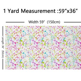 Feelyou Colorful Splash Ink Fabric by The Yard, Abstract Art Upholstery Fabric, Tie Dye Reupholstery Fabric for Chairs, Outdoor Fabric, 1 Yard, Colorful