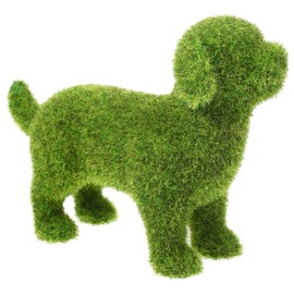 1pc Flocked Puppy Ornament Forest Decor Green Lawn Dog Figurine Flocked Animal Figure Faux Green Moss Mini Garden Art Decor Foam Flocking Gardening Supplies Pet Dog