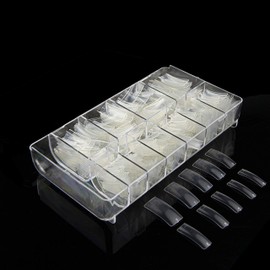 PROFICO Pack of 500 Nail Tips Nail Tips in Box French Half Cover Acrylic Artificial Nails French Nail Tips 10 Sizes (Clear)