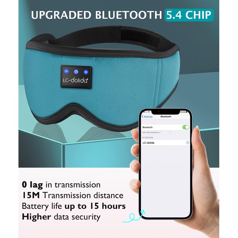 3D Sleep Mask Bluetooth 5.4, Sleep Headphones Music Eye Cover