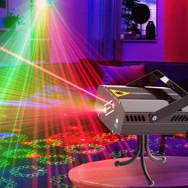 Disco Laser Light, DJ Light, USB Powered Stage Light, Party Light, Suitable for Party, Entertainment Place, Living Room, Room - Specification: 1 count, Color: Blue