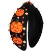 NVENF Thanksgiving Headband for Women Beaded Turkey Fall Headband Accessories Jeweled Pearl Rhinestone Knotted Headband Autumn Fall Thanksgiving Hair Accessory Outfits Holiday Gifts (Pumpkin 3)