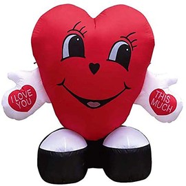 5' Air Blown Inflatable Valentine's Day Love You This Much Heart Yard Decoration Y313