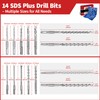 19-Piece SDS Plus Hammer Drill Bits for Concrete and Chisels