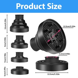 NHQZ Diffusor-Aufsatz für, Diffusor Haar Universal, Diffusor Aufsatz Locken Hair, Faltbares Tragbarer Haar-Diffusor Geeignet, Silikon-Föhn-Aufsatz
