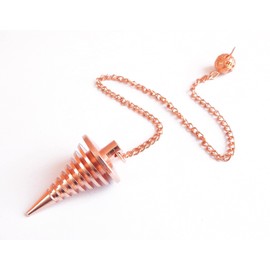 Péndulo de bobina de 9 anillas, péndulo en espiral, péndulo de metal de cobre, péndulo de diseño en forma de cono, péndulo de adivinación, péndulo curativo de Dowsing.