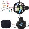 Veyarien Lazy Drawstring Flat Lay Makeup Bag Portable Large Travel